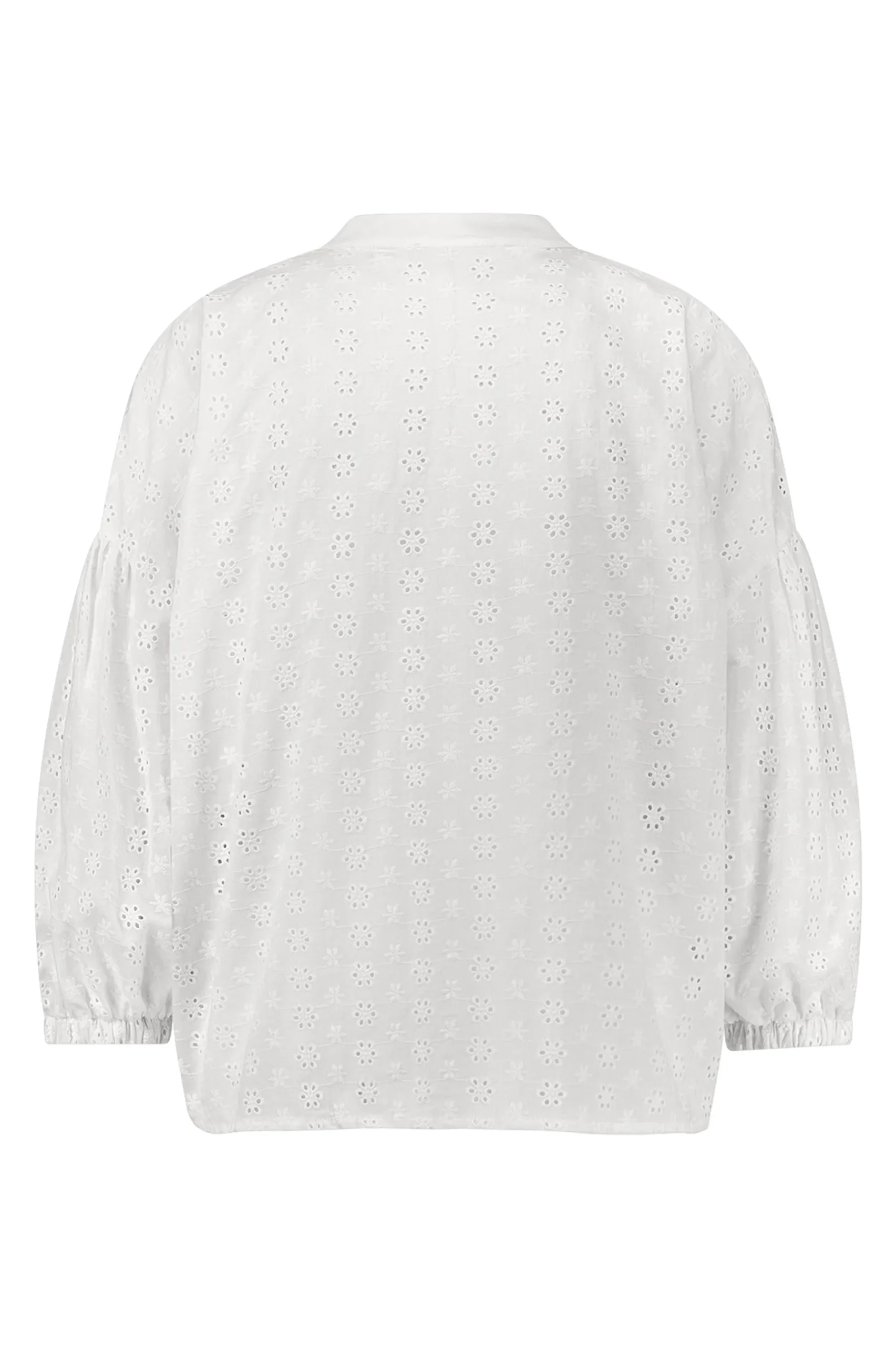 Abbie flower embroidery blouse - white