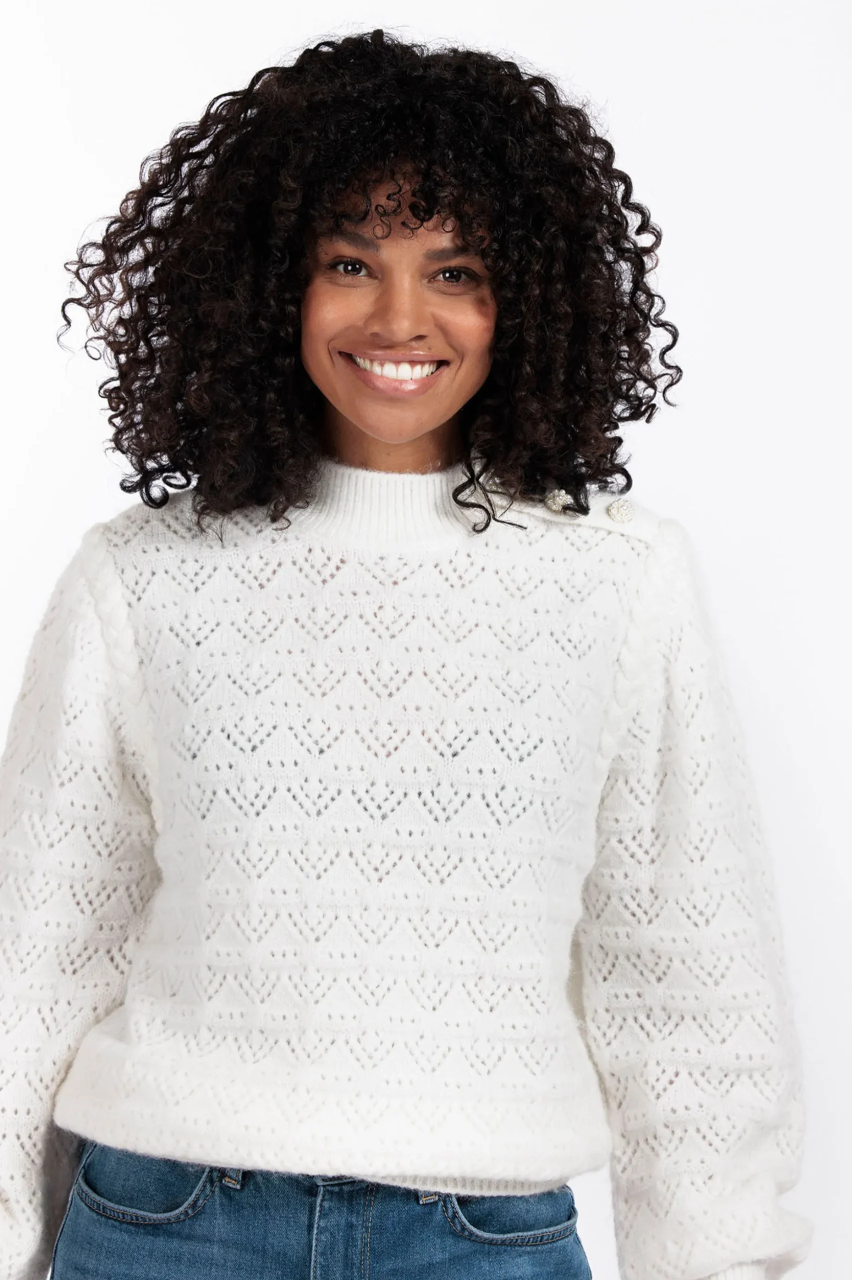 Abby pearl pullover - off white