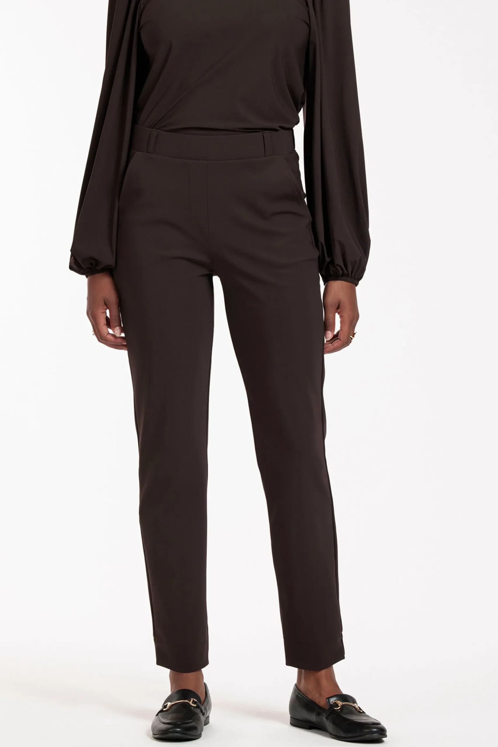 Anna bonded trousers - espresso