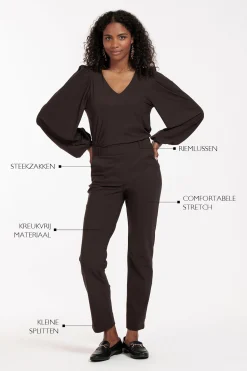 Anna bonded trousers - espresso