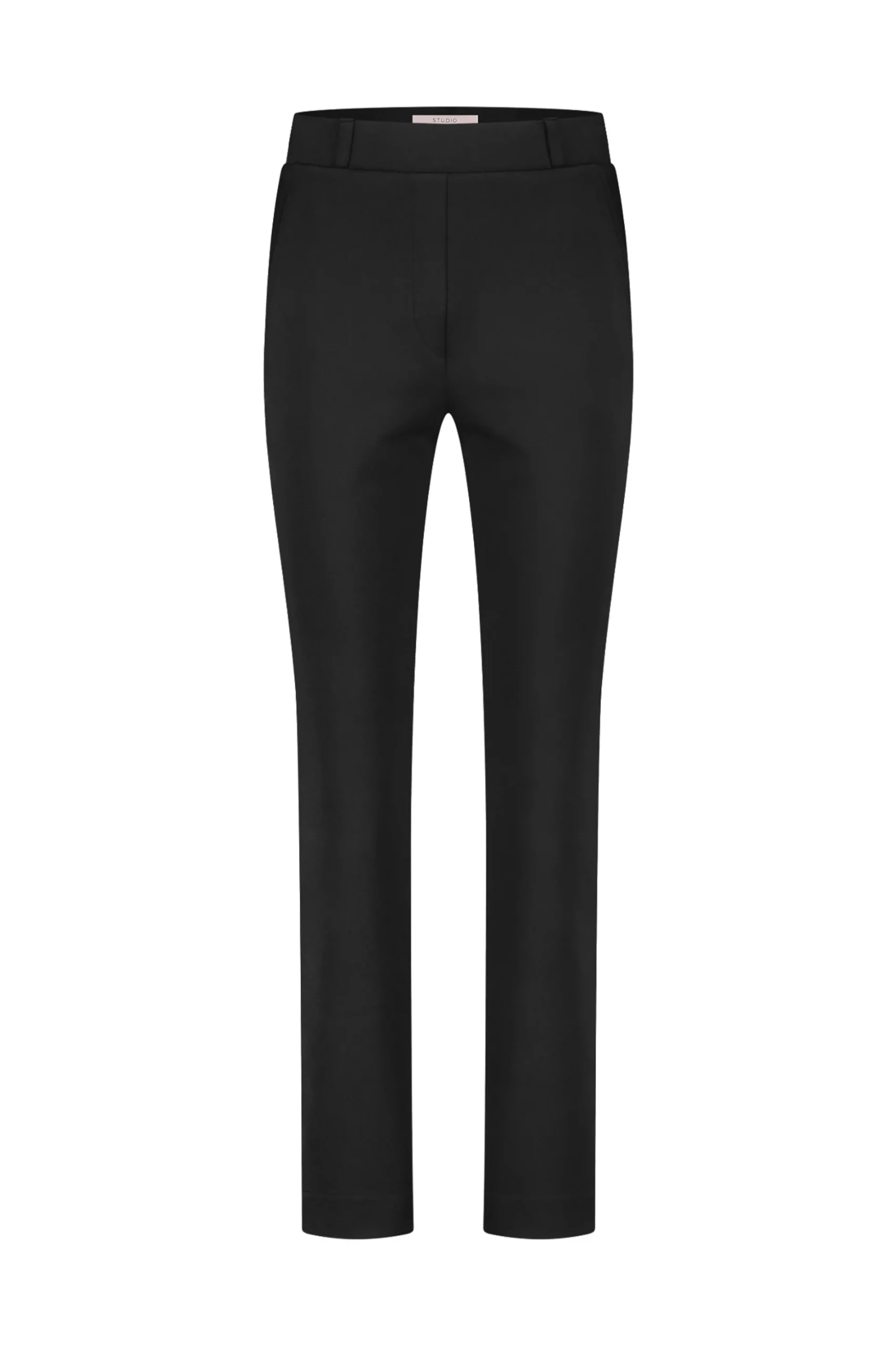 Anna shiny bonded trousers - black