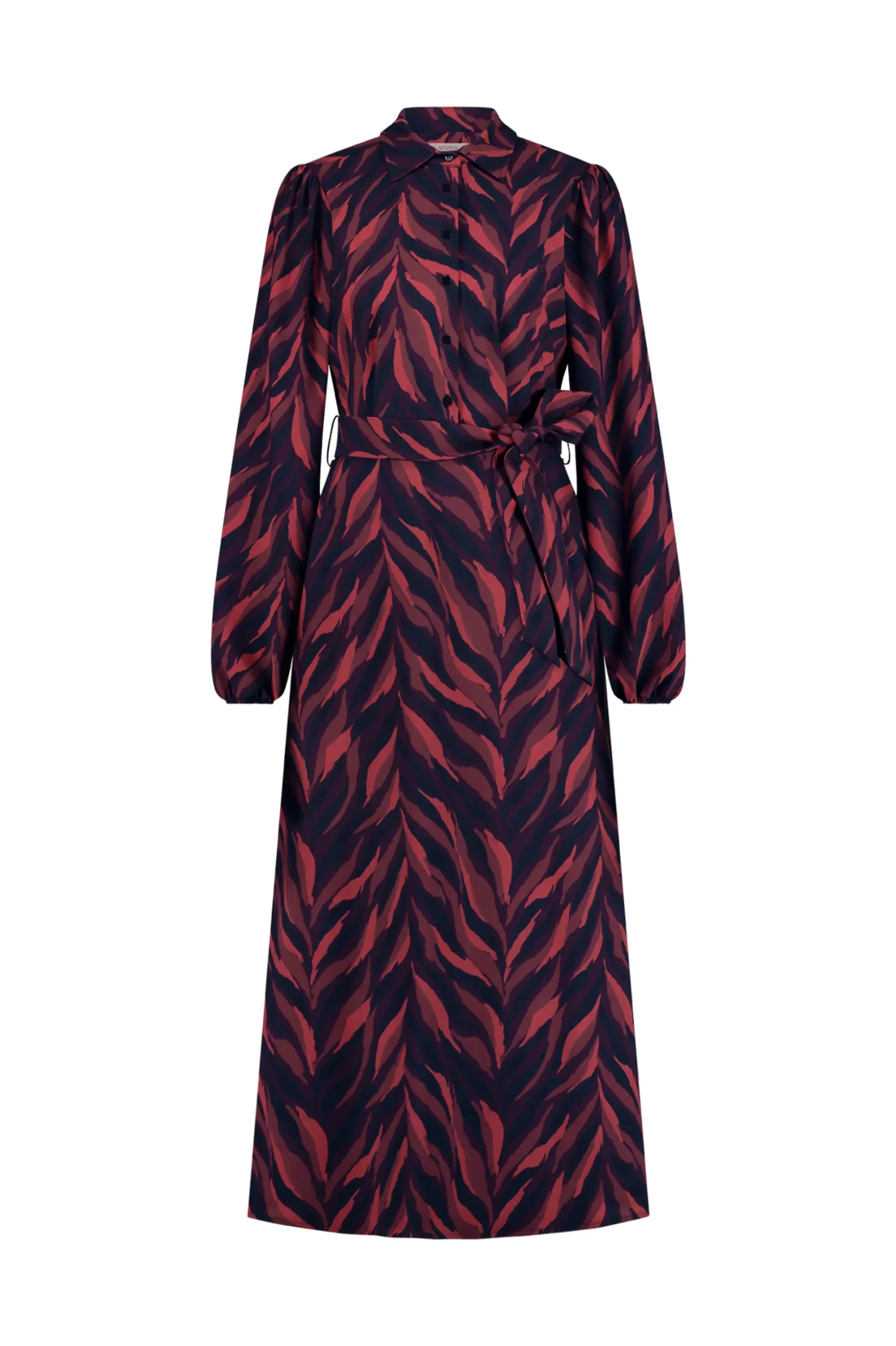 Anouk leaves dress - darkblue/merlot