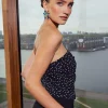 Bandeau irr dot top - black/off white