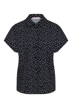 Barb irr dot blouse - black/off white