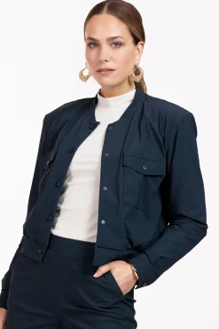 Bernize mini check bomber - dark blue/black