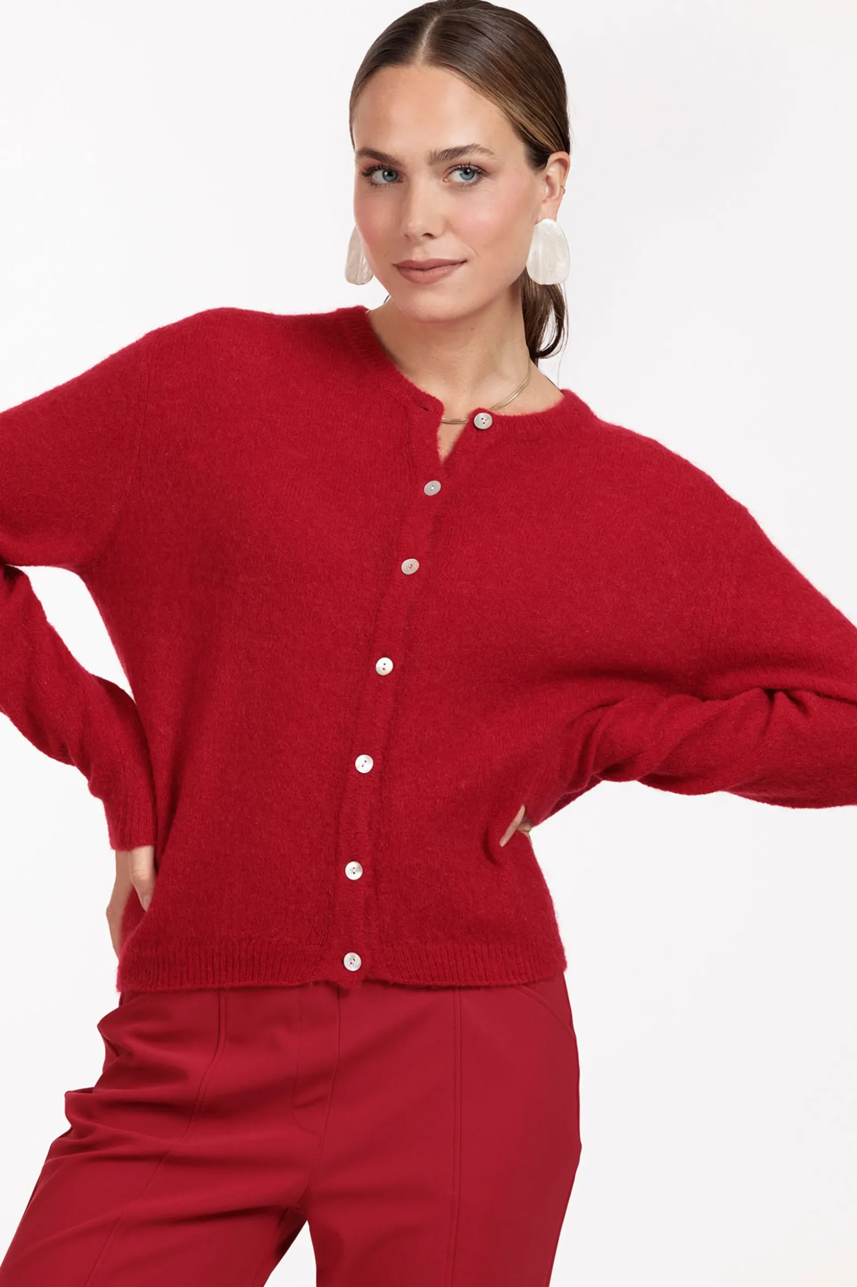Bibi mohair cardigan - red