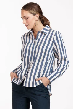 Birdy stripe blouse - kit/denim blue