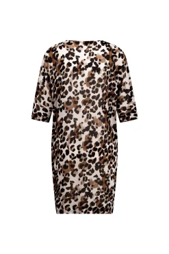 Birgit leopard crepe dress - kit/chocolate