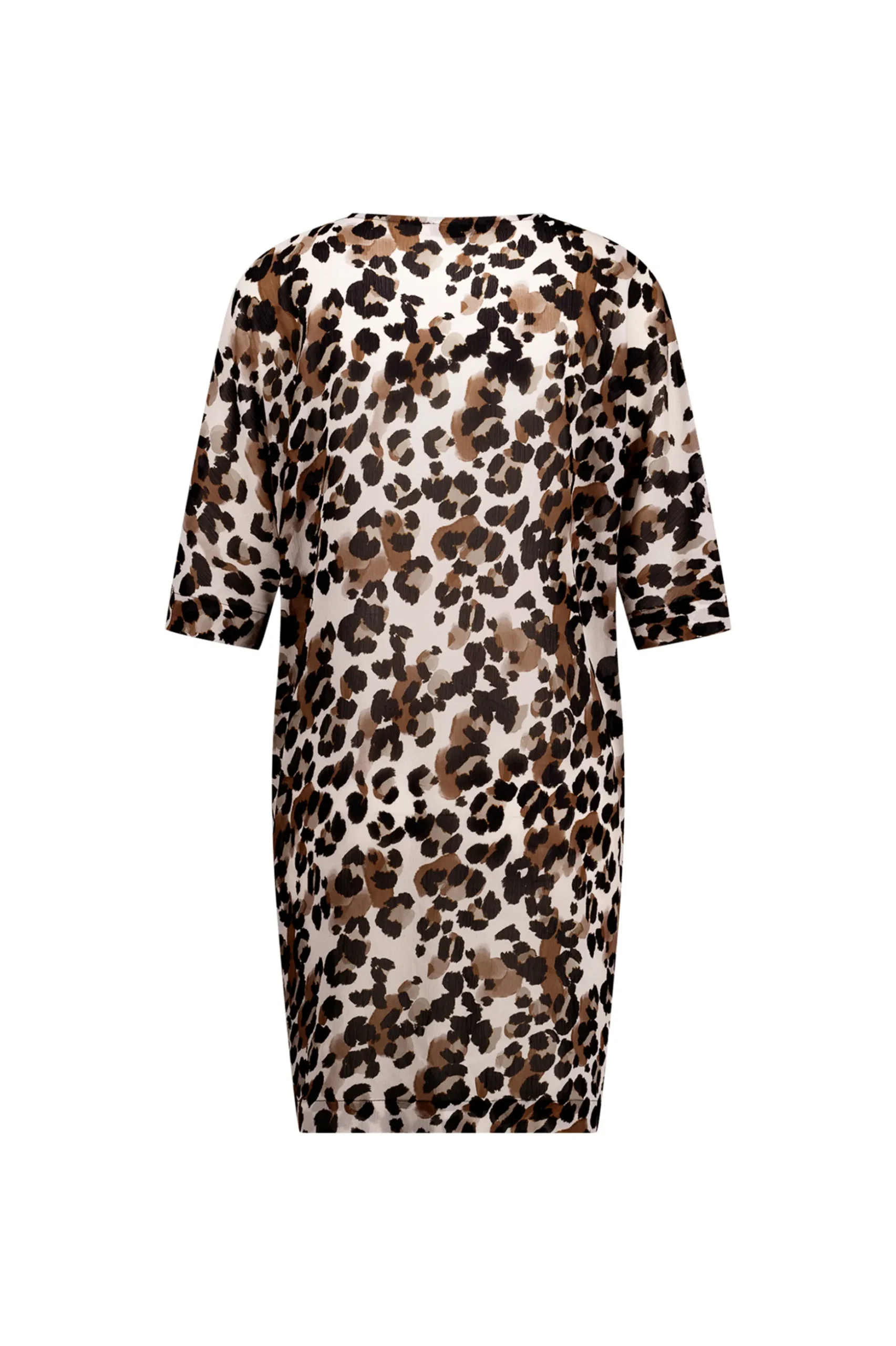 Birgit leopard crepe dress - kit/chocolate