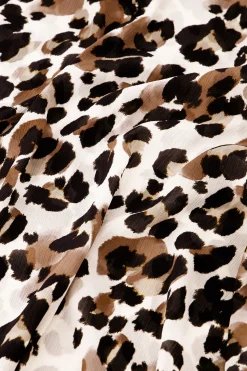 Birgit leopard crepe dress - kit/chocolate