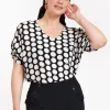 Birgitta dot top - black/off white