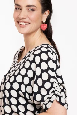 Birgitta dot top - black/off white
