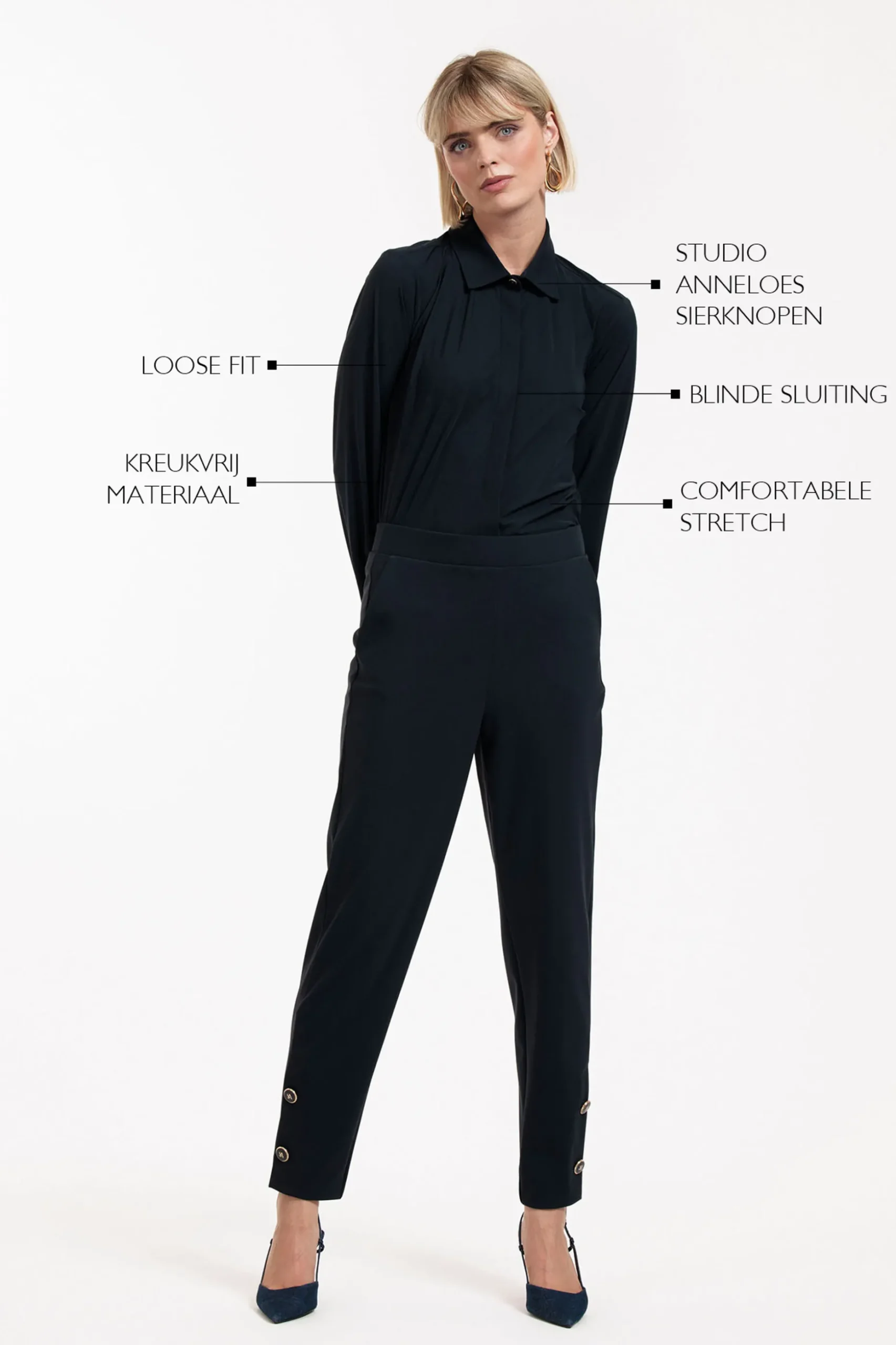 Bobby fancy blouse - dark blue