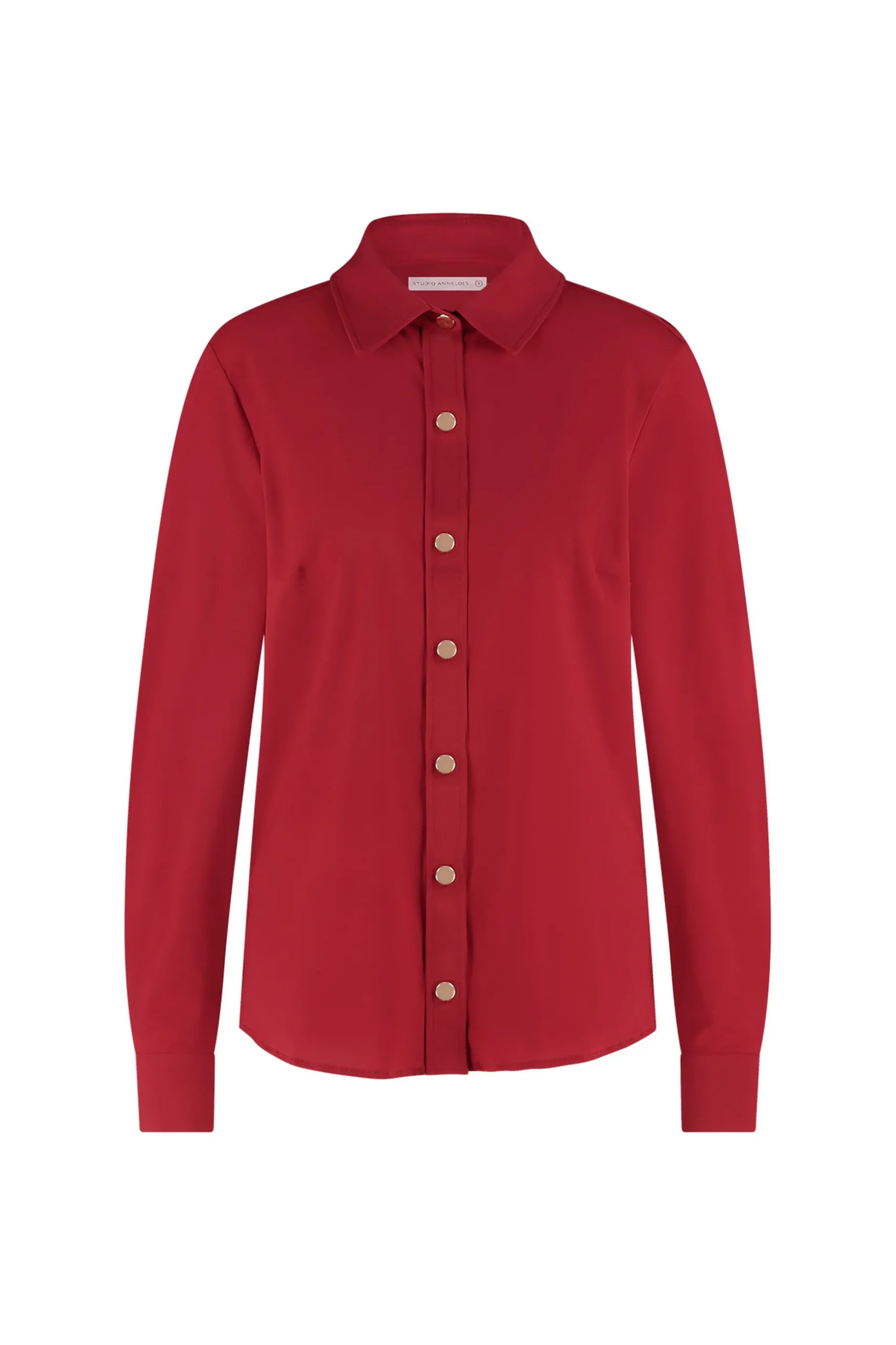 Bobby gold button blouse - dark red