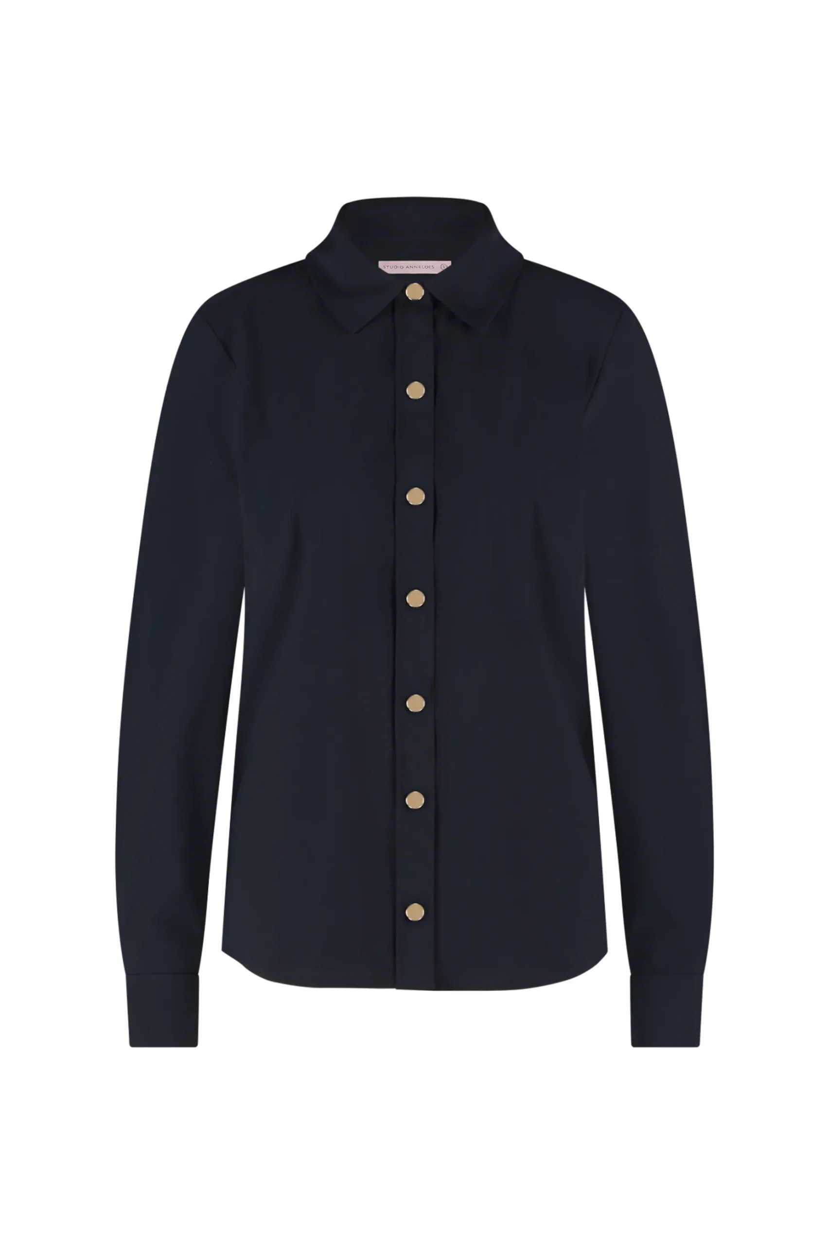 Bobby gold button blouse - dark blue