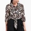 Bobby leo knot blouse - kit/chocolate