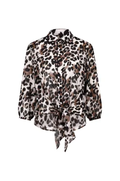 Bobby leo knot blouse - kit/chocolate