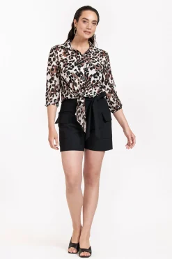Bobby leo knot blouse - kit/chocolate