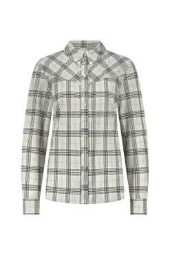 Bobby western check blouse - grey melange/antraciet