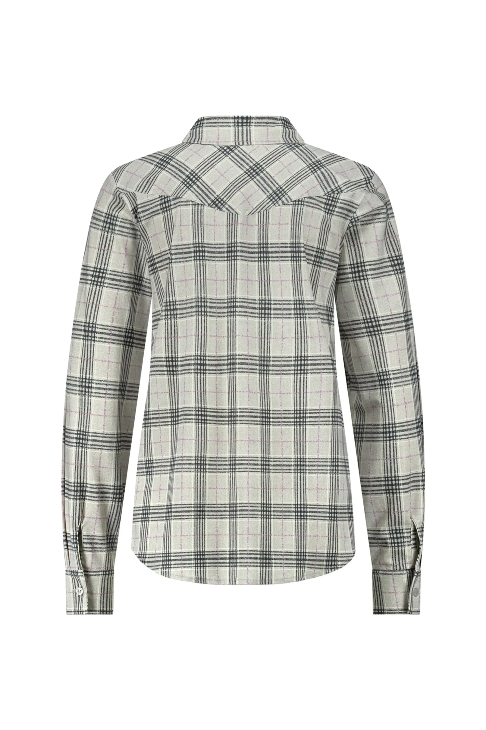 Bobby western check blouse - grey melange/antraciet