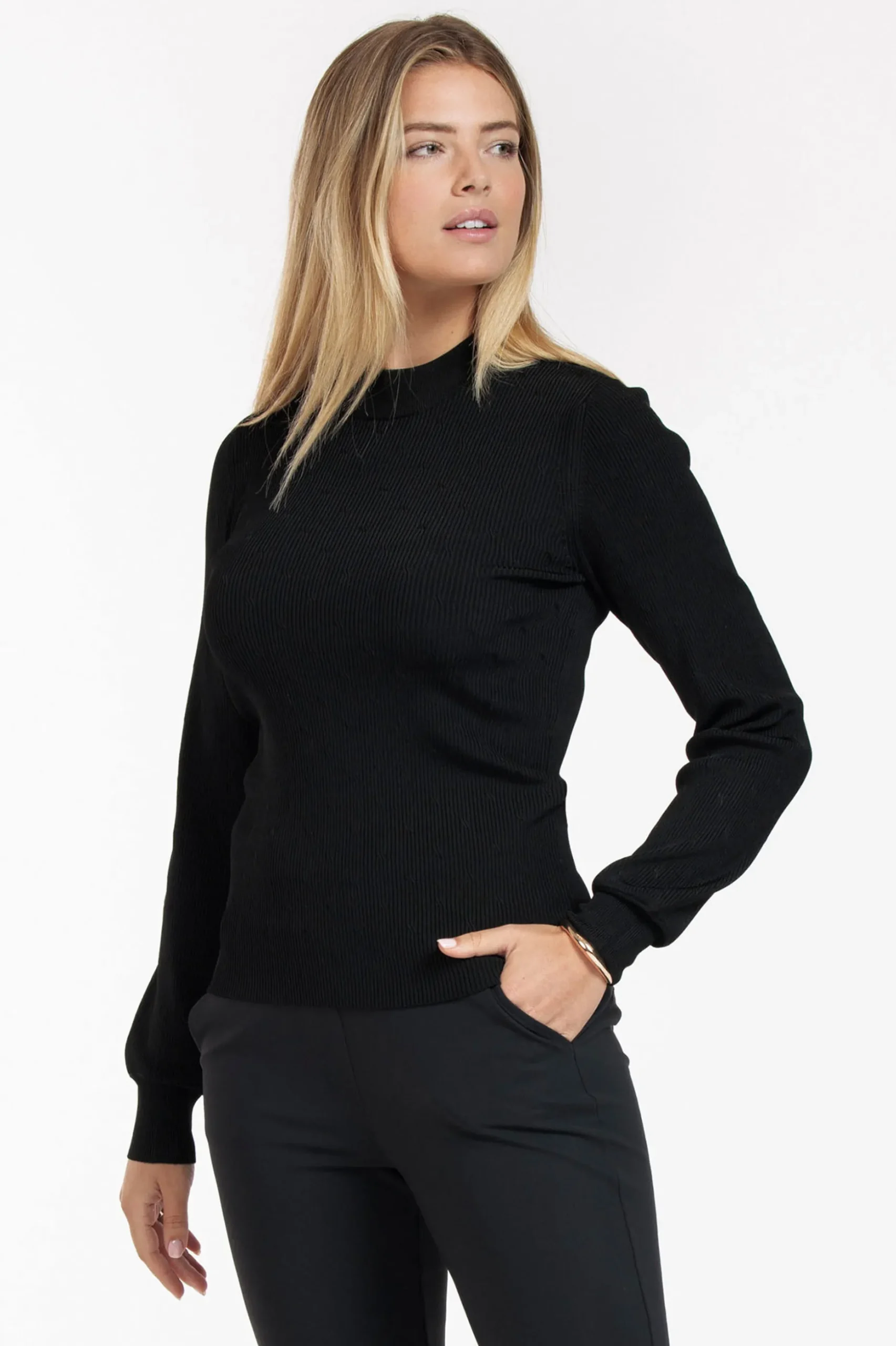 Brady shiny pullover - black