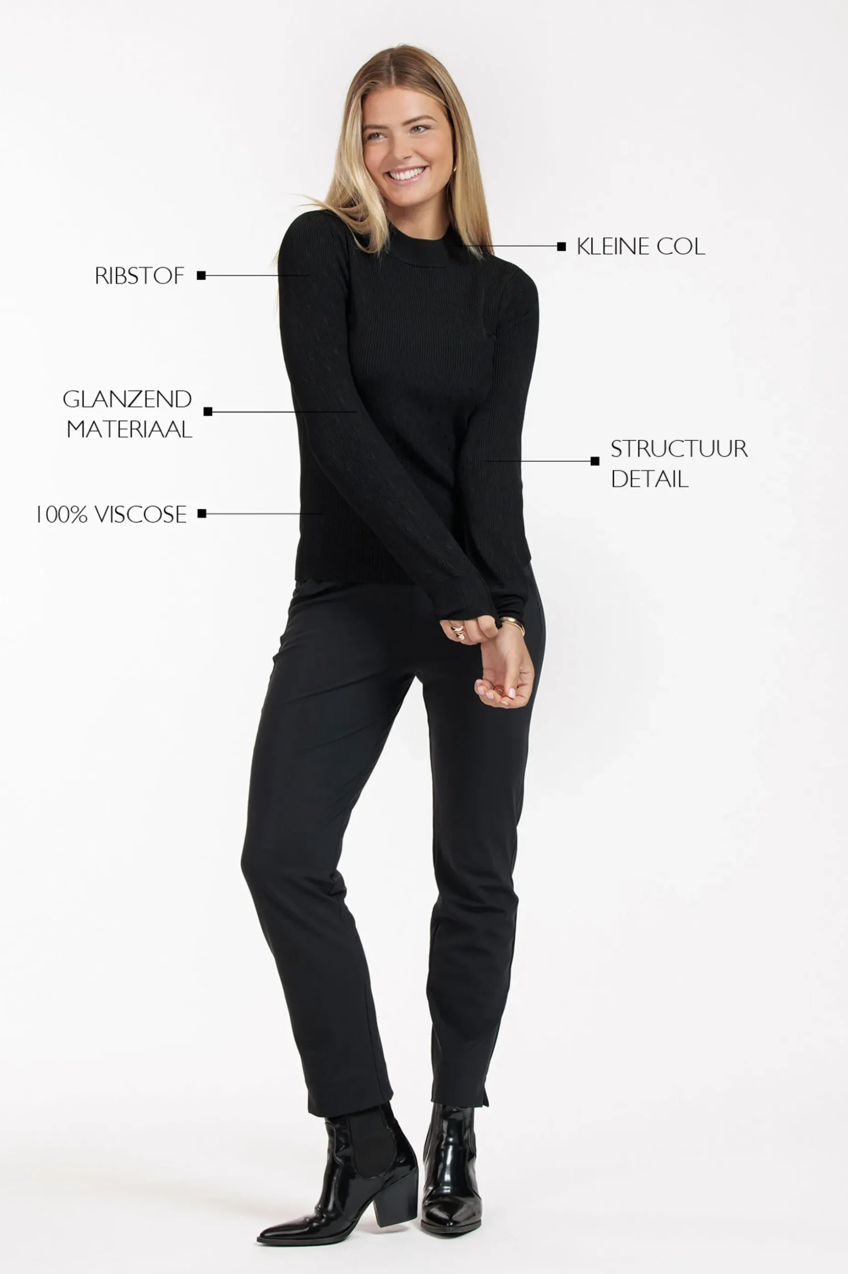 Brady shiny pullover - black