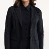 Bright bonded blazer - black