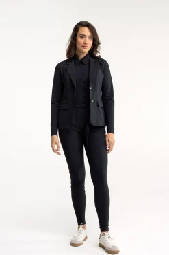 Bright bonded blazer - black