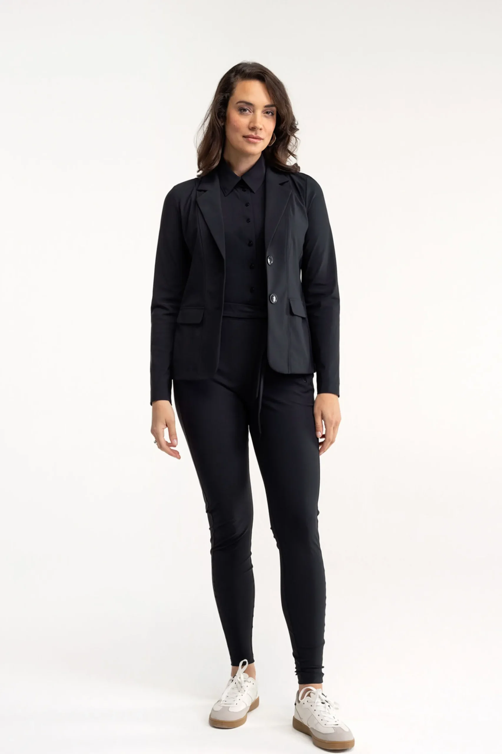 Bright bonded blazer - black