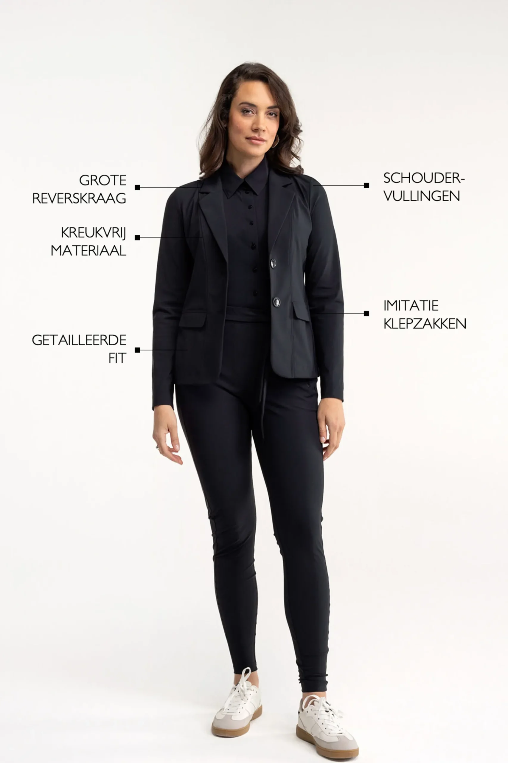 Bright bonded blazer - black