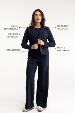 Bright bonded blazer - dark blue