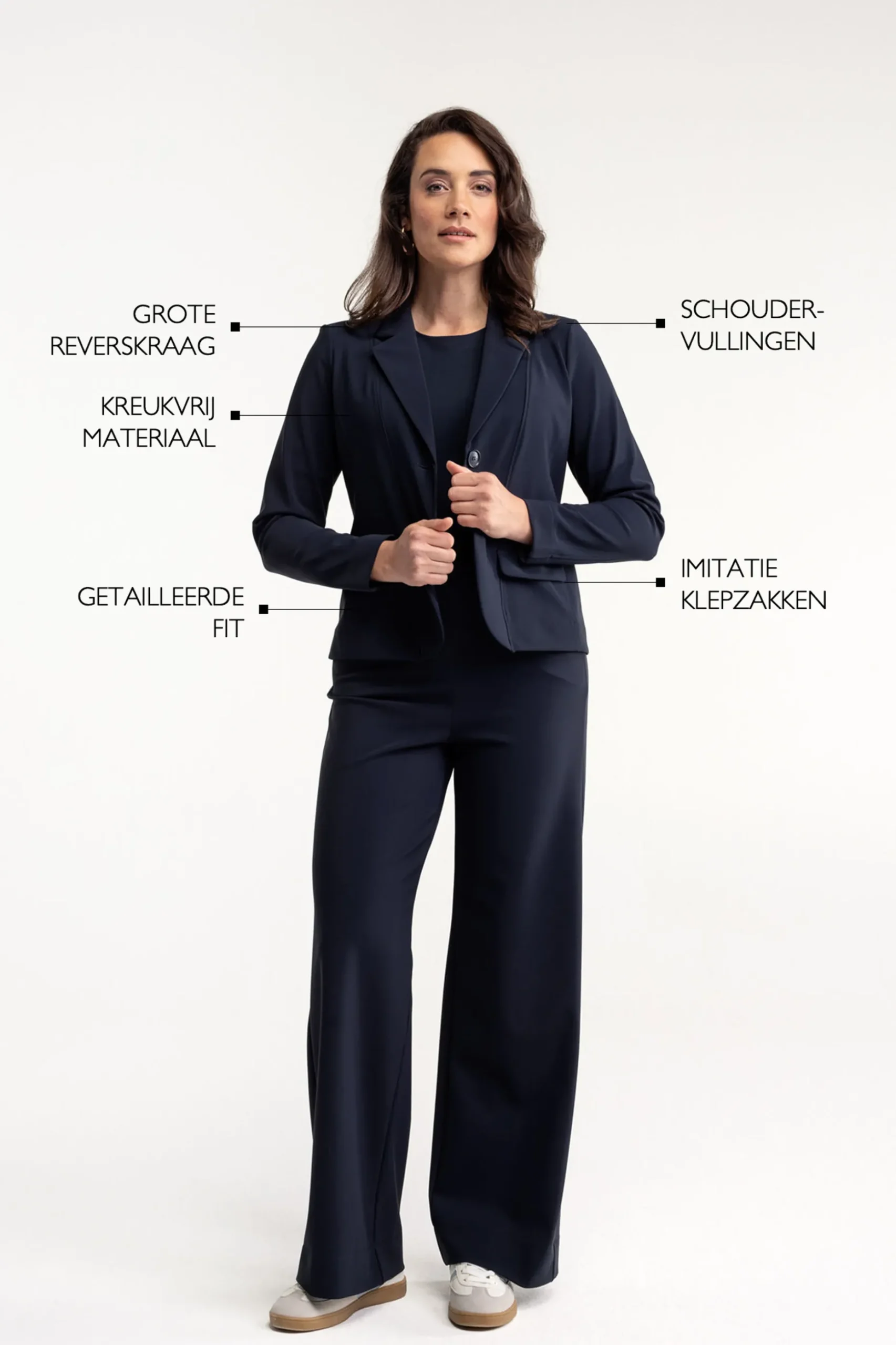 Bright bonded blazer - dark blue
