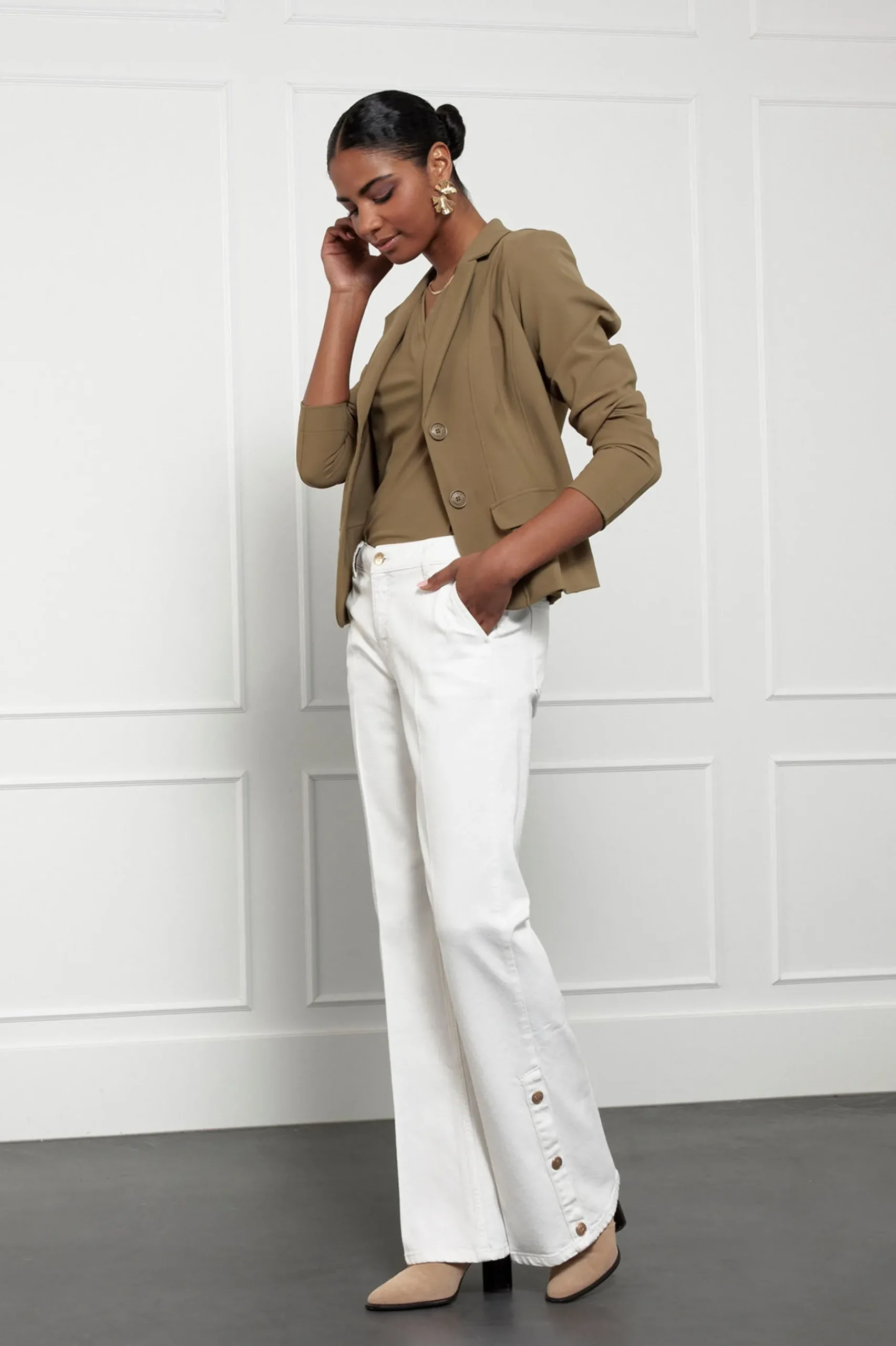 Bright bonded blazer - earth