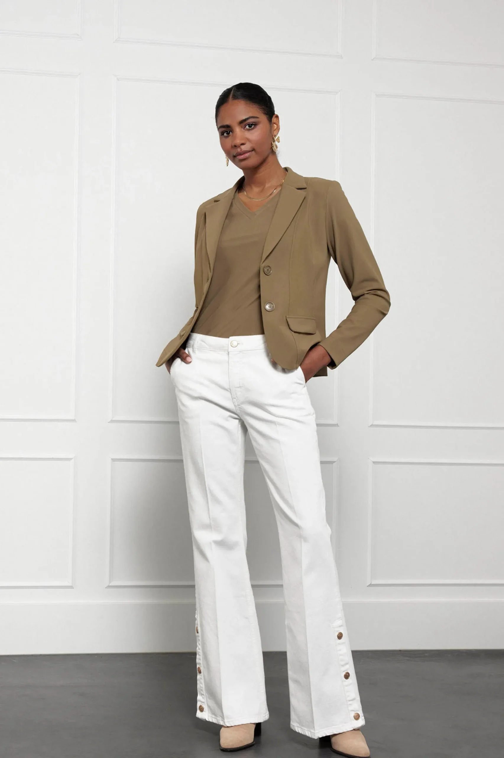 Bright bonded blazer - earth