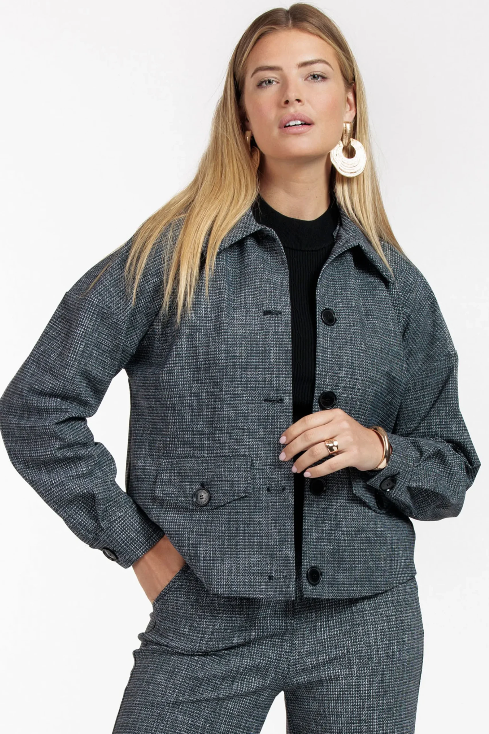 Brioni bnd tweed jacket - black/off white