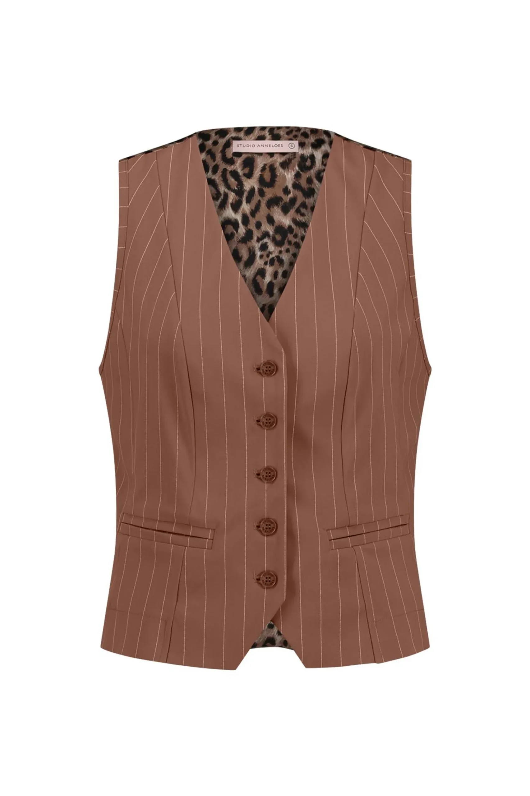Bruno pinstripe gilet - chocolate/kit