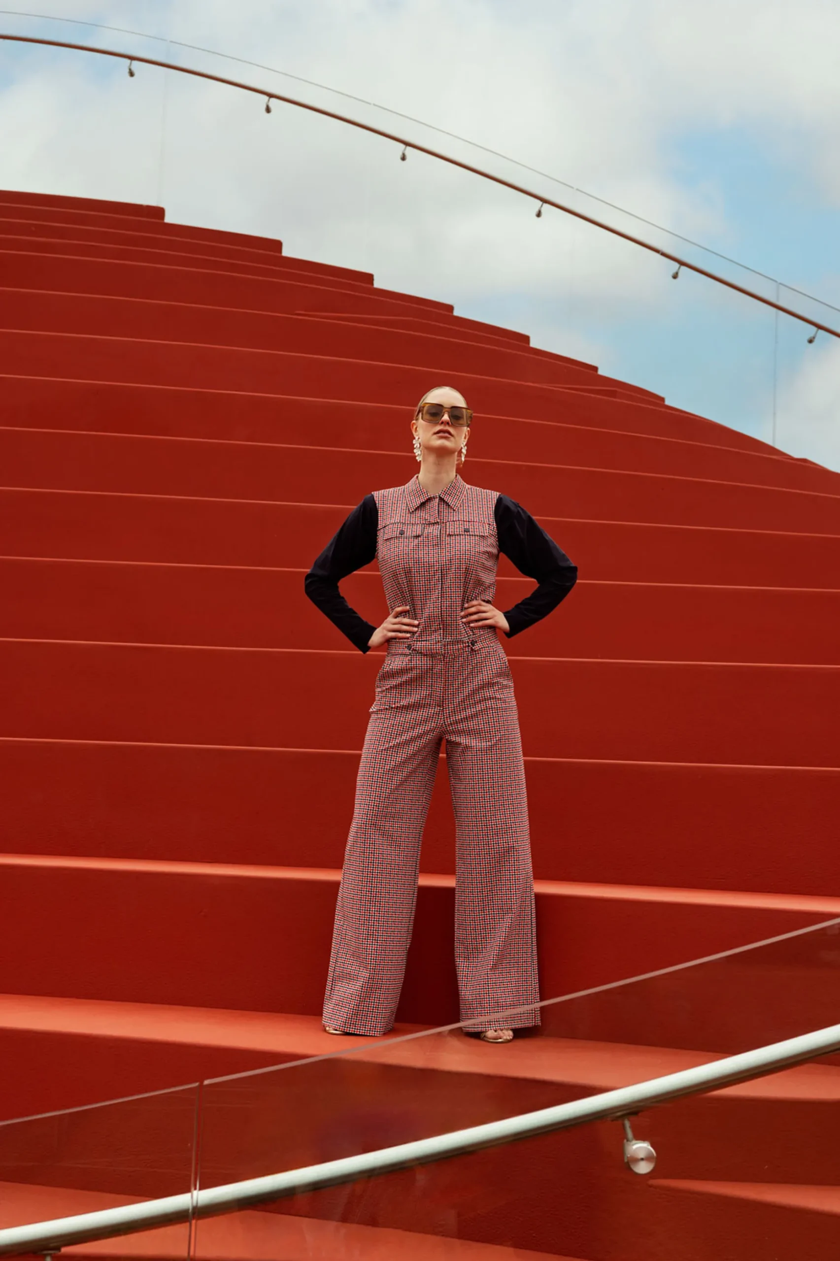 Burnice check jumpsuit - multi color