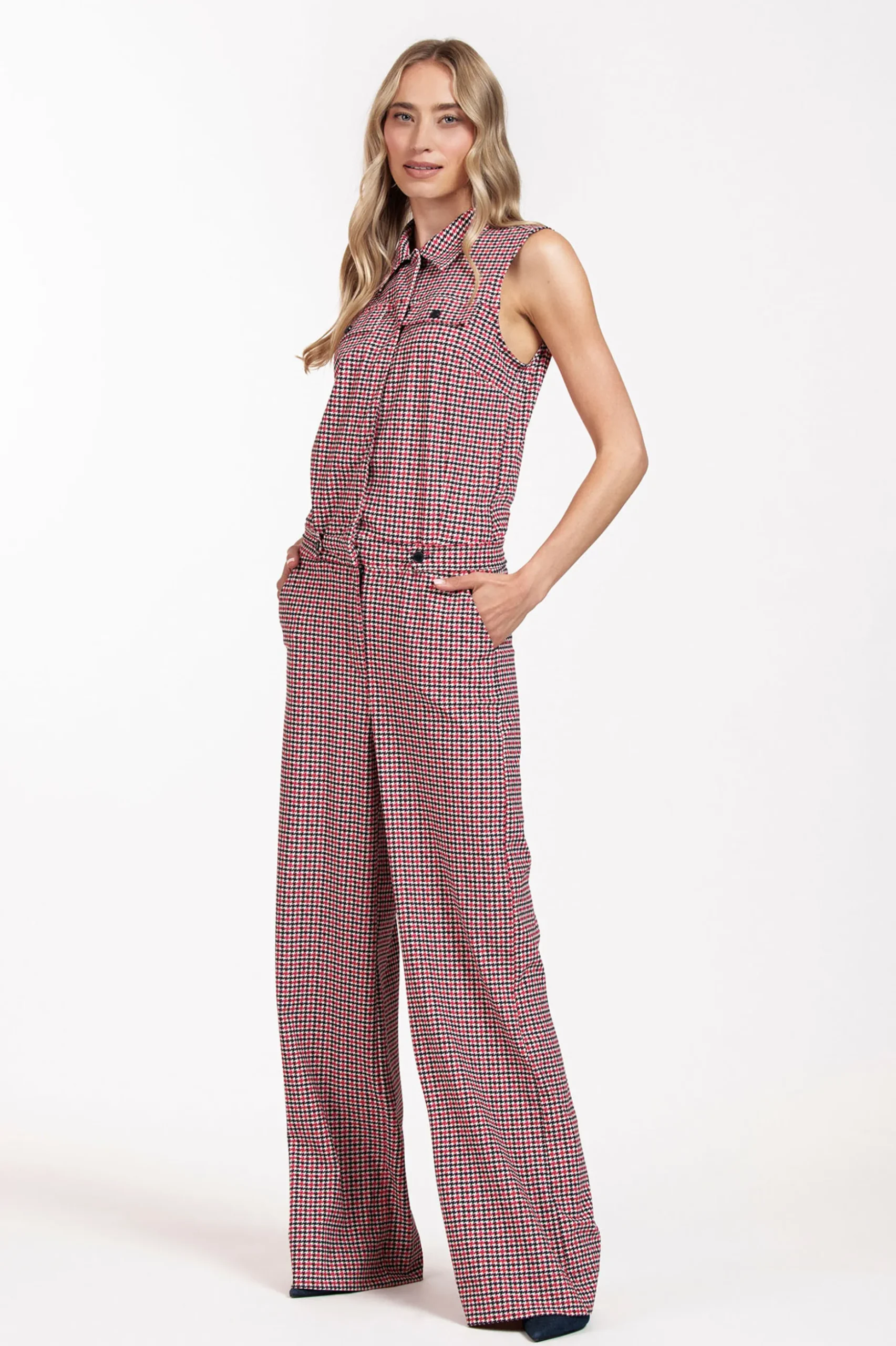 Burnice check jumpsuit - multi color