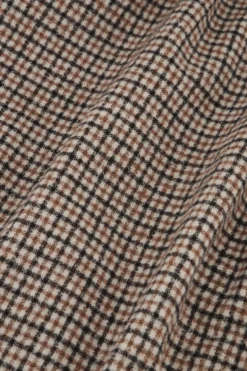 Caddy brushed check coat - chocolate/black