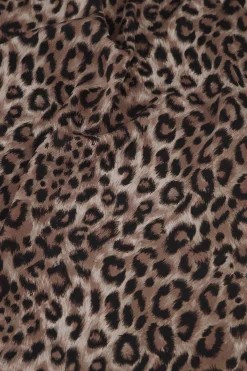 Caran satin animal skirt - chocolate/black