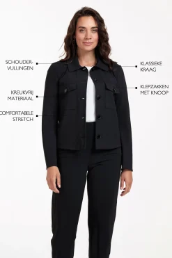 Claire bonded jacket - black