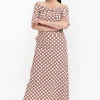 Cloe dot skirt - chocolate/off white