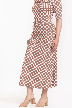 Cloe dot skirt - chocolate/off white