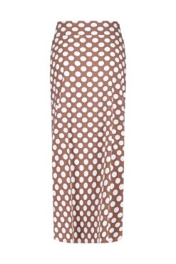 Cloe dot skirt - chocolate/off white