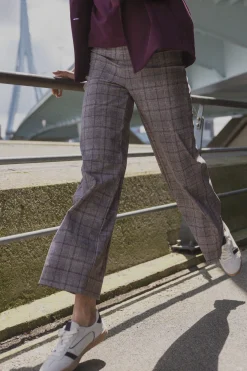 Dali check trousers - merlot/kit
