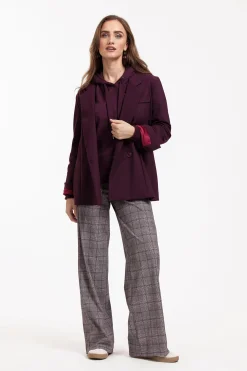 Dali check trousers - merlot/kit