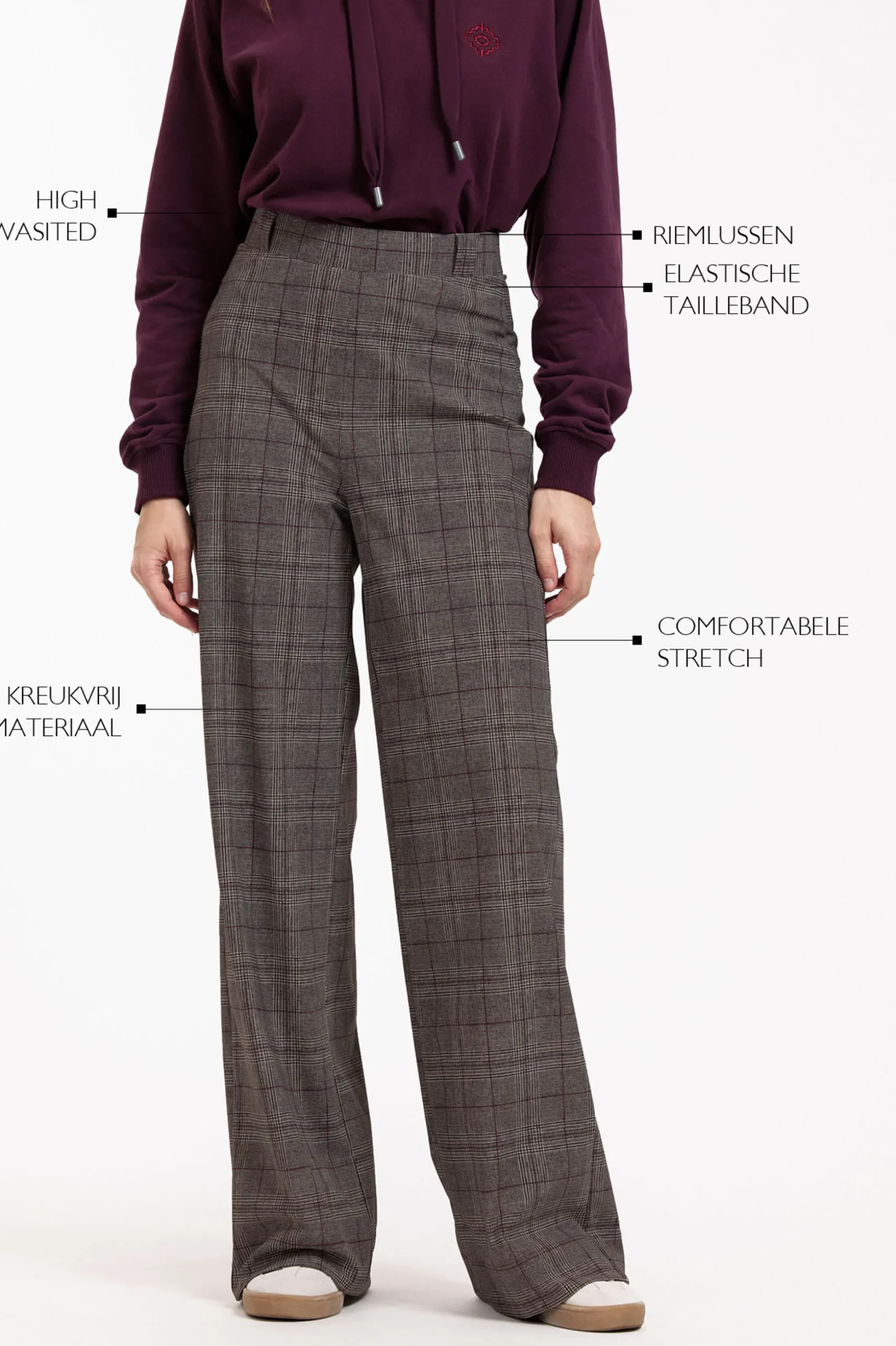 Dali check trousers - merlot/kit