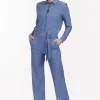 Darcey pinstripe jumpsuit - denim blue
