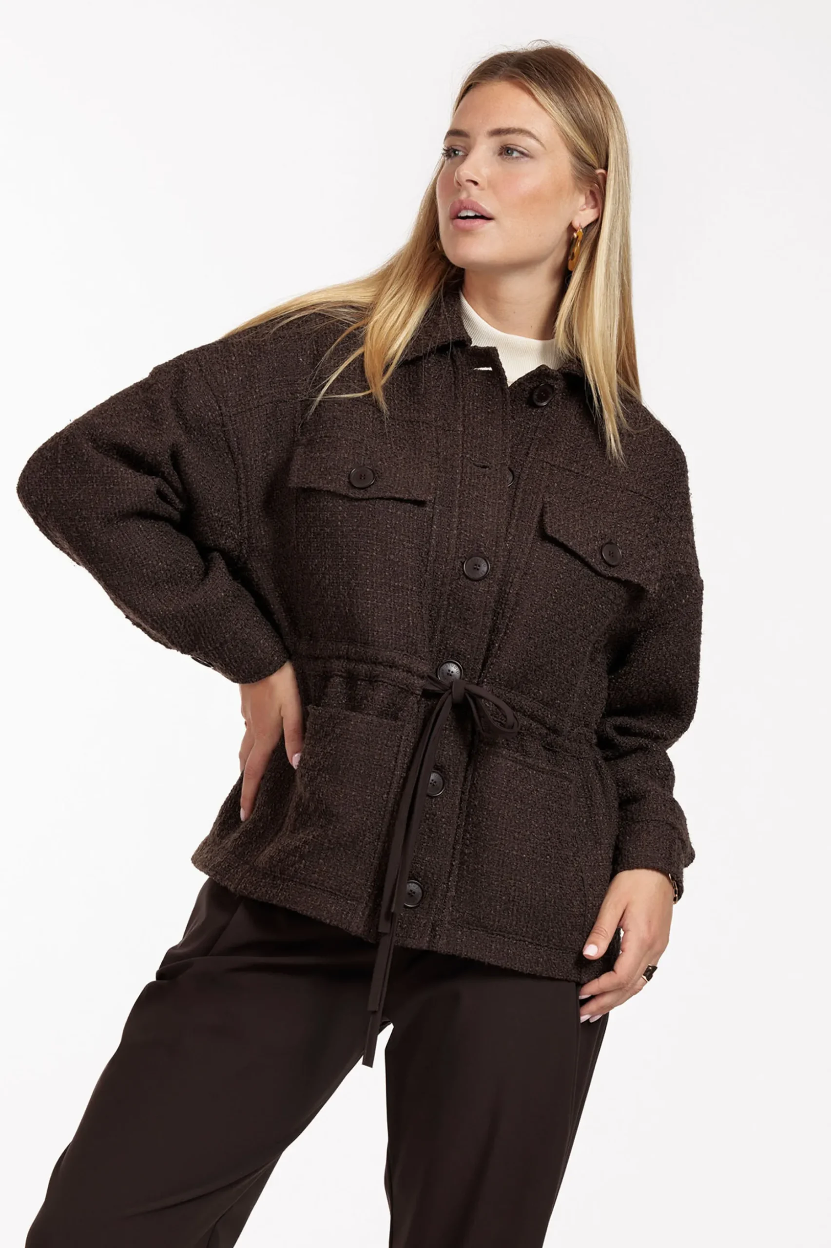 Desiree tweed jacket - espresso