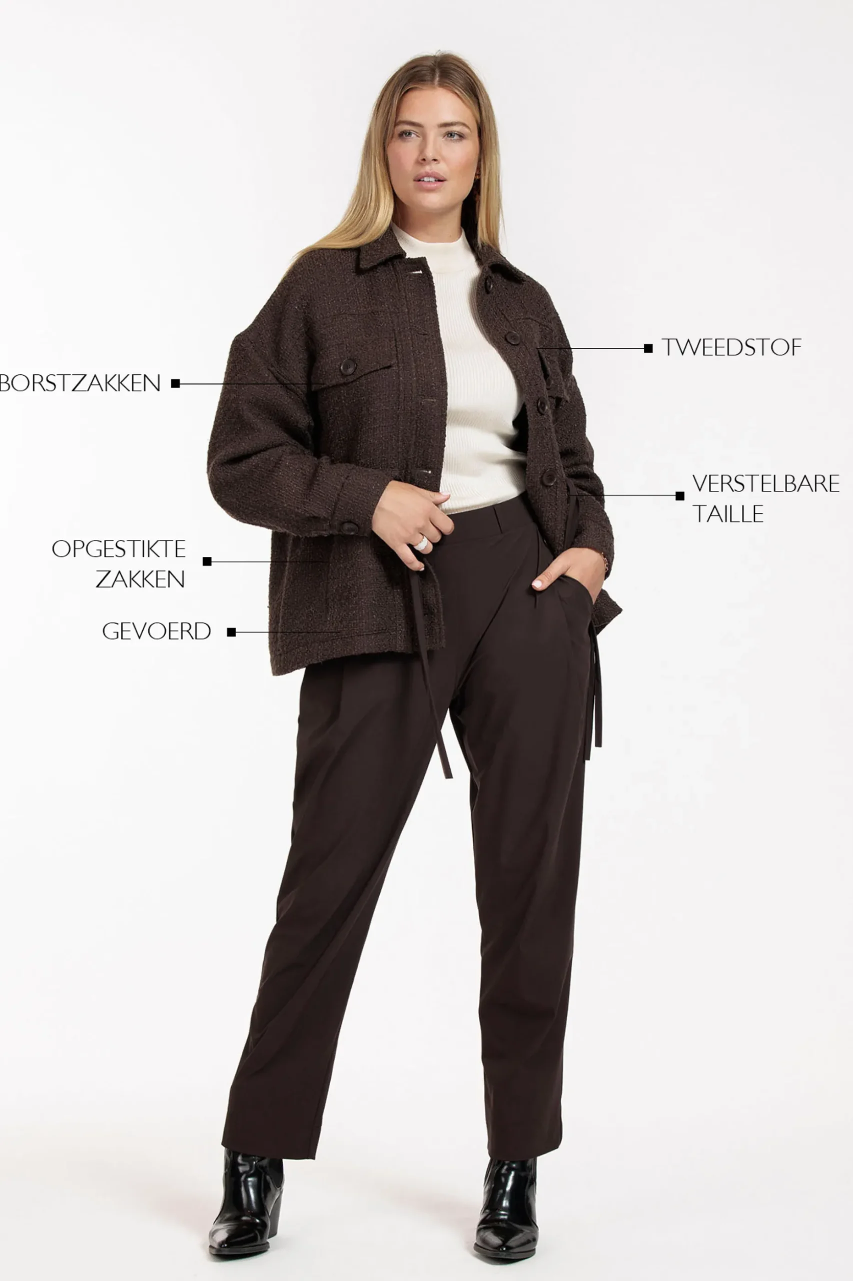 Desiree tweed jacket - espresso